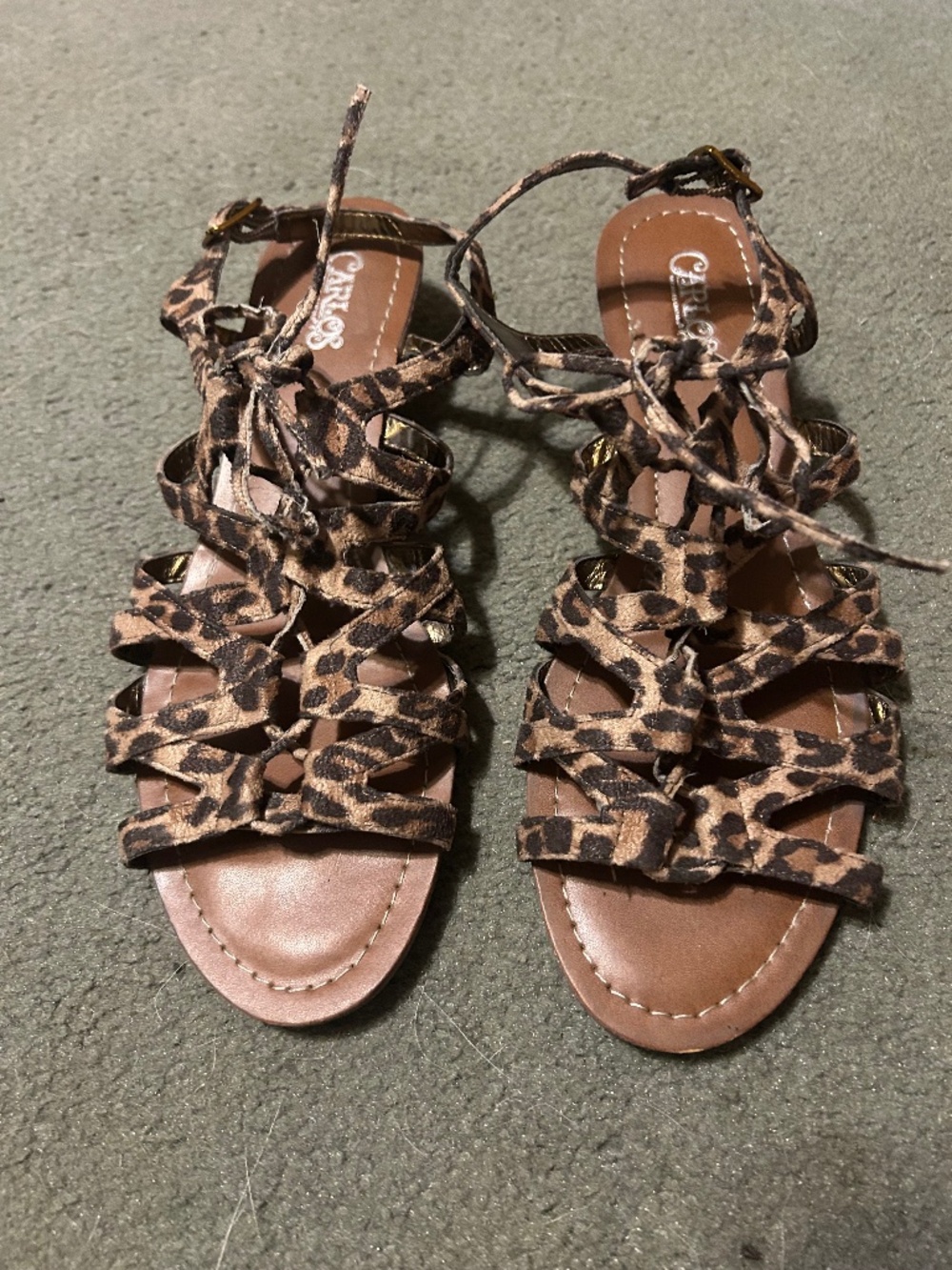 Carlos of Carlos Santana Strappy Leopard Open Toe Sandals
